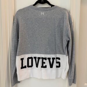 Victoria’s Secret Gray & White LOVE VS Long Sleeve Sweatshirt Size Medium